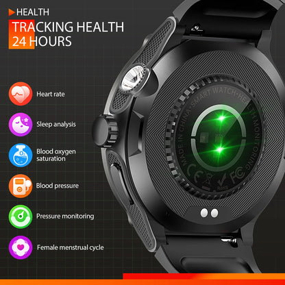 KT76 – Montre Connectée Sport Homme avec Boussole, Lampe LED et Suivi Santé - BLACKBEARD OUTDOOR INDUSTRIES