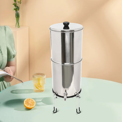 Système de Filtration d’Eau par Gravité – 2,25 Gallons en Acier Inoxydable avec 2 Filtres à Charbon Chargés à l’Argent Ma boutique