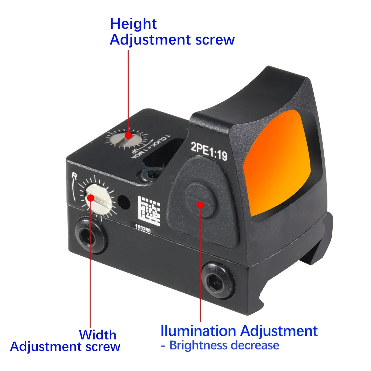 Viseur Point Rouge Tactique – Reflex Red Dot Sight 1x – Collimateur Optique pour Rail 20mm Ma boutique