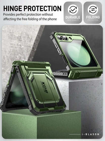 I-BLASON For Samsung Galaxy Z Flip 7 FE/6/5 Case Armorbox Full-Body Military Protection Phone Case with Screen Protector & Stand BLACKBEARD OUTDOOR INDUSTRIES
