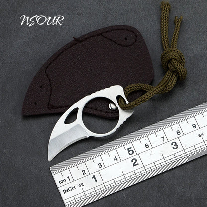 Couteau Pendentif de Self-Défense en Acier Inoxydable - Couteau Fixe Portable pour Outdoor, Survival, et Autodéfense - BLACKBEARD OUTDOOR INDUSTRIES