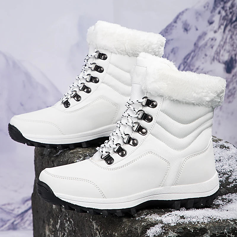 Bottes de Neige Femme Hiver 2024 – Sneakers Chaudes à Fourrure, Semelle Épaisse, Imperméables – Bottines Mi-mollet Outdoor - BLACKBEARD OUTDOOR INDUSTRIES