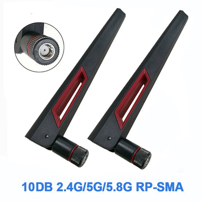 Antenne WiFi 10dBi Haute Performance | Double Bande 2.4Ghz / 5Ghz / 5.8Ghz | Connecteur RP-SMA ou SMA Male – 19.5 cm - BLACKBEARD OUTDOOR INDUSTRIES