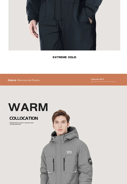 Motorcycle Riding Winter Coldproof Clothing Winter Fashion Waist Designwarm Cotton Jumpsuit Thickened Waterproof Snowmobile Suit BLACKBEARD OUTDOOR INDUSTRIES