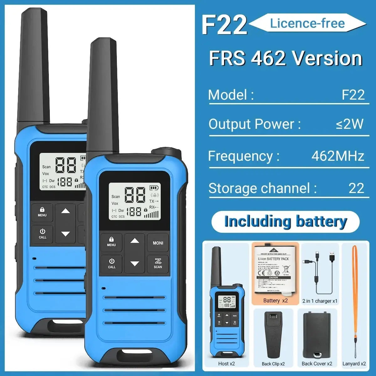 Baofeng F22 - Talkie-Walkie Portable PMR/FRS - Longue Portée et Multifonctions Ma boutique
