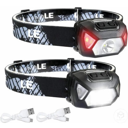 Lampe Frontale LED Rechargeable USB – 6 Modes – IPX4 Étanche Ma boutique