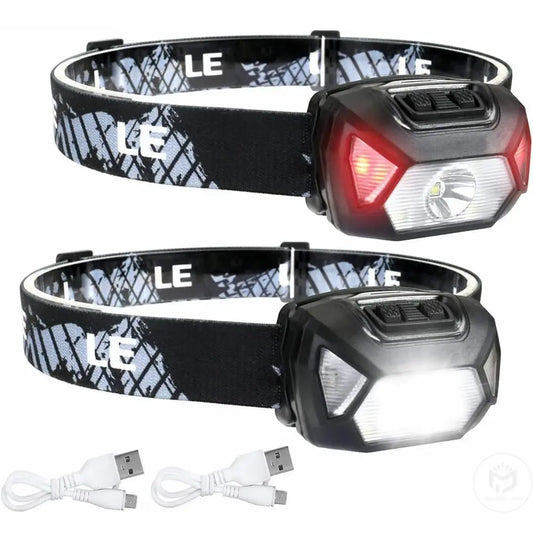 Lampe Frontale LED Rechargeable USB – 6 Modes – IPX4 Étanche Ma boutique