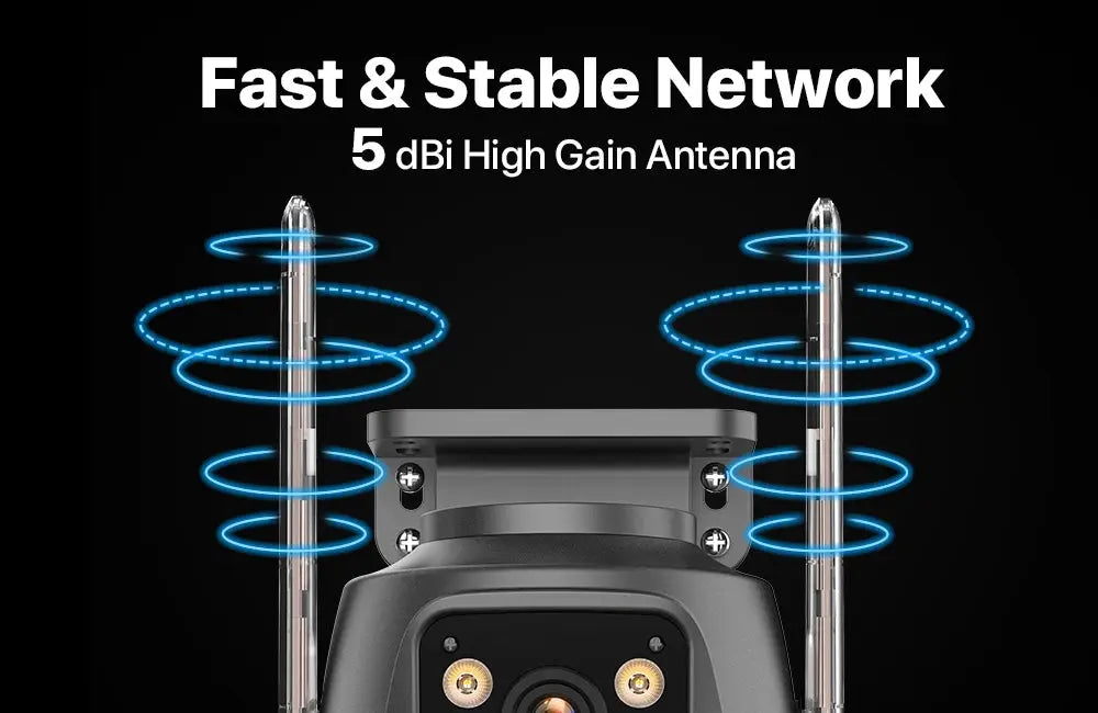 Caméra de Surveillance 4K 8MP PTZ WiFi Double Objectif | Vision Nocturne Couleur | Détection Humaine | Audio Bidirectionnel | iCSee Ma boutique