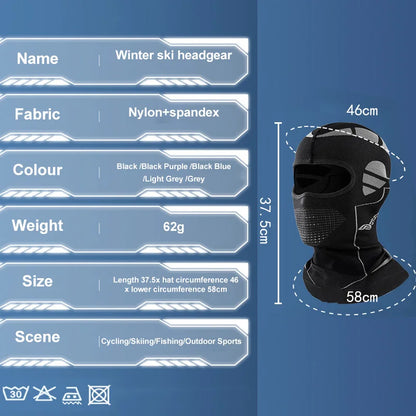 Cache-cou Thermique Unisexe – Masque Balaclava Complet pour Ski, Vélo, Chasse, Activités Outdoor, Protection Tête et Cou contre le Froid et le Vent - BLACKBEARD OUTDOOR INDUSTRIES