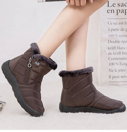 Bottines Hiver Femme Fourrées & Imperméables – Chaussures Chaudes à Talon Plat – Style Élégant & Confort – Neige / Froid - BLACKBEARD OUTDOOR INDUSTRIES