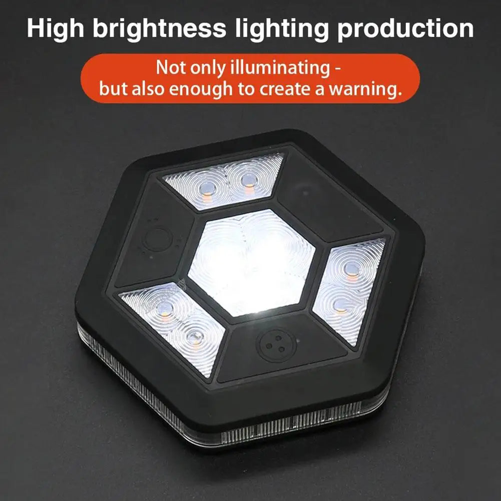 Feu de Signalisation Rotatif LED Magnétique Rechargeable - Lumière de Sécurité pour Voiture, Jaune et Blanche BLACKBEARD OUTDOOR INDUSTRIES