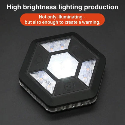 Feu de Signalisation Rotatif LED Magnétique Rechargeable - Lumière de Sécurité pour Voiture, Jaune et Blanche BLACKBEARD OUTDOOR INDUSTRIES