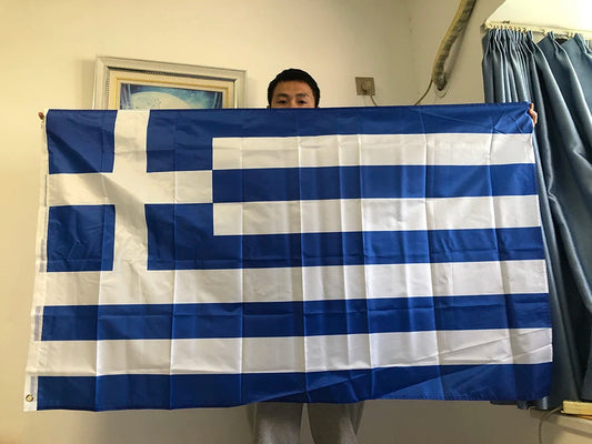 Drapeau de la Grèce – 3x5 ft – Drapeau National Grec – État Hellénique – Polyester – Décoration Intérieure et Extérieure BLACKBEARD OUTDOOR INDUSTRIES