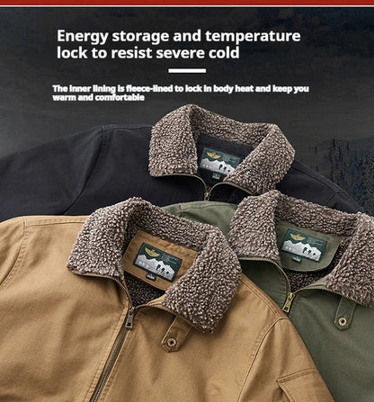Veste d'Hiver Homme – Bombardier avec Doublure en Laine, Veste à Col Roulé, Manteau en Coton Chaud et Douillet – Parfaite pour les Voyages et le Travail BLACKBEARD OUTDOOR INDUSTRIES