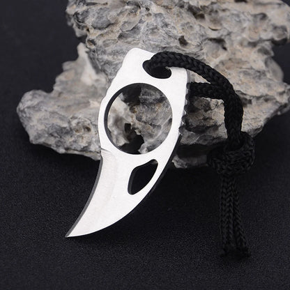 Couteau de Survie avec Anneau de Doigt, Mini Couteau Poche avec Étui en Cuir - Outil EDC Multifonction pour Camping, Randonnée et Aventure - BLACKBEARD OUTDOOR INDUSTRIES