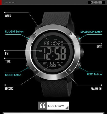 Montre Digitale Homme SKMEI 1426 – Sport, Alarme, Étanche 5Bar - BLACKBEARD OUTDOOR INDUSTRIES