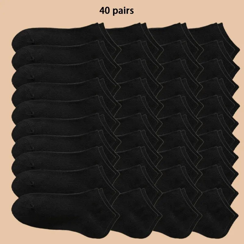 Lot de 10/20/40 Paires de Chaussettes Basses Unisexes – Couleurs Unies – Douces, Légères et Respirantes - BLACKBEARD OUTDOOR INDUSTRIES