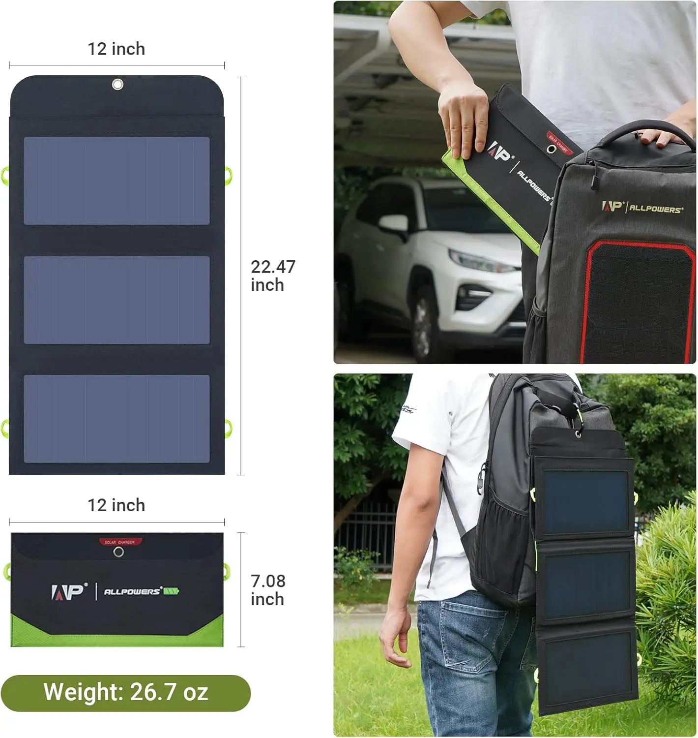 ALLPOWERS Chargeur Solaire Pliable 21W avec Batterie 10000mAh – USB-C / USB-A / Type-C – Étanche & Ultra-Efficace - BLACKBEARD OUTDOOR INDUSTRIES