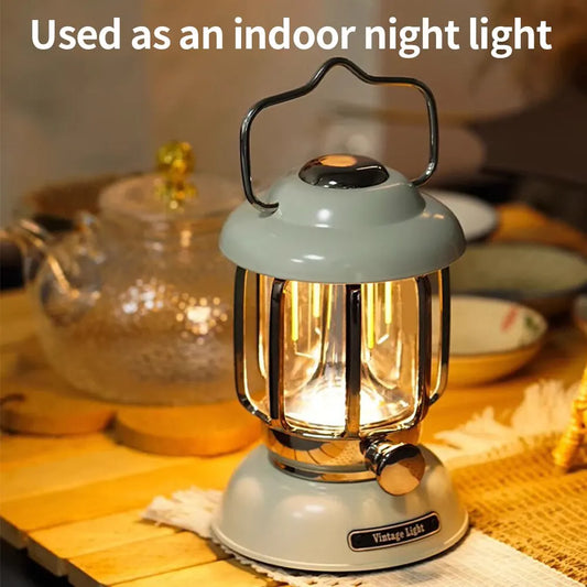 Lanterne de Camping Portable USB Rechargeable – Lampe LED Rétro Étanche pour Pêche, Randonnée, Tente, Lumière d'Urgence - BLACKBEARD OUTDOOR INDUSTRIES