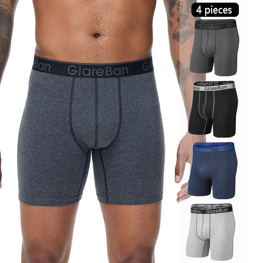 Pack de 4 Boxers Mi-Long pour Hommes - Coton Respirant BLACKBEARD OUTDOOR INDUSTRIES