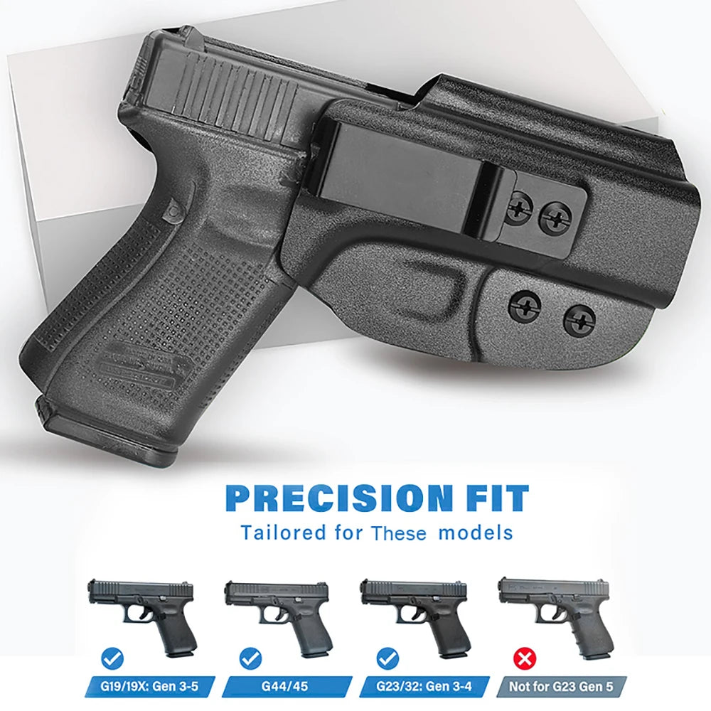 Holster de Poche IWB Kydex pour Pistolet – Port Discret et Confortable pour Glock 19, 19X, 44, 45, 32 BLACKBEARD OUTDOOR INDUSTRIES