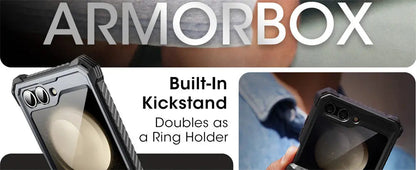 I-BLASON For Samsung Galaxy Z Flip 7 FE/6/5 Case Armorbox Full-Body Military Protection Phone Case with Screen Protector & Stand BLACKBEARD OUTDOOR INDUSTRIES