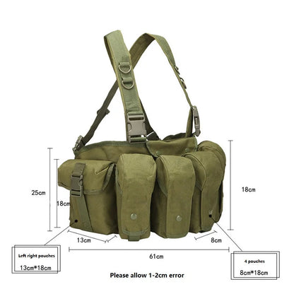 Chest rig Tactique Molle Body Armor – Camouflage Woodland, Porte-Chargeurs et Accessoires de Combat pour Airsoft et Chasse BLACKBEARD OUTDOOR INDUSTRIES