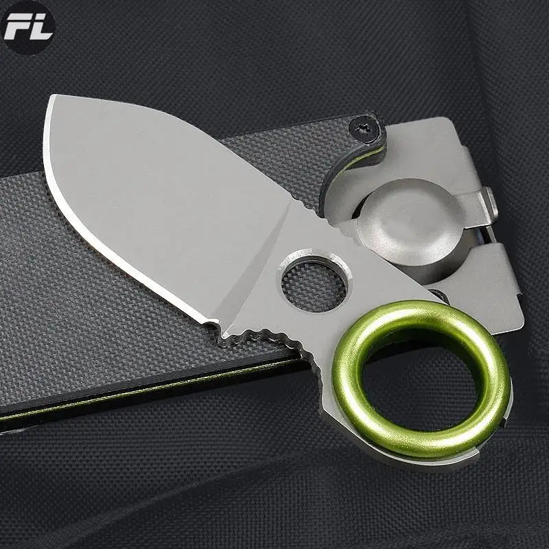 Outdoor Mini Pocket Knife Multifunctional Straight Knife Suction Card Mounted Keychain Pocket Knife Carrying Knife All Steel - BLACKBEARD OUTDOOR INDUSTRIES