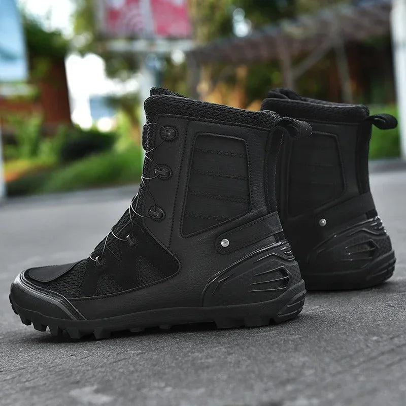 Bottes Moto Homme – Chaussures Respirantes 4 Saisons – Bottines de Moto Style Cruiser / Touring | Unisexe - BLACKBEARD OUTDOOR INDUSTRIES