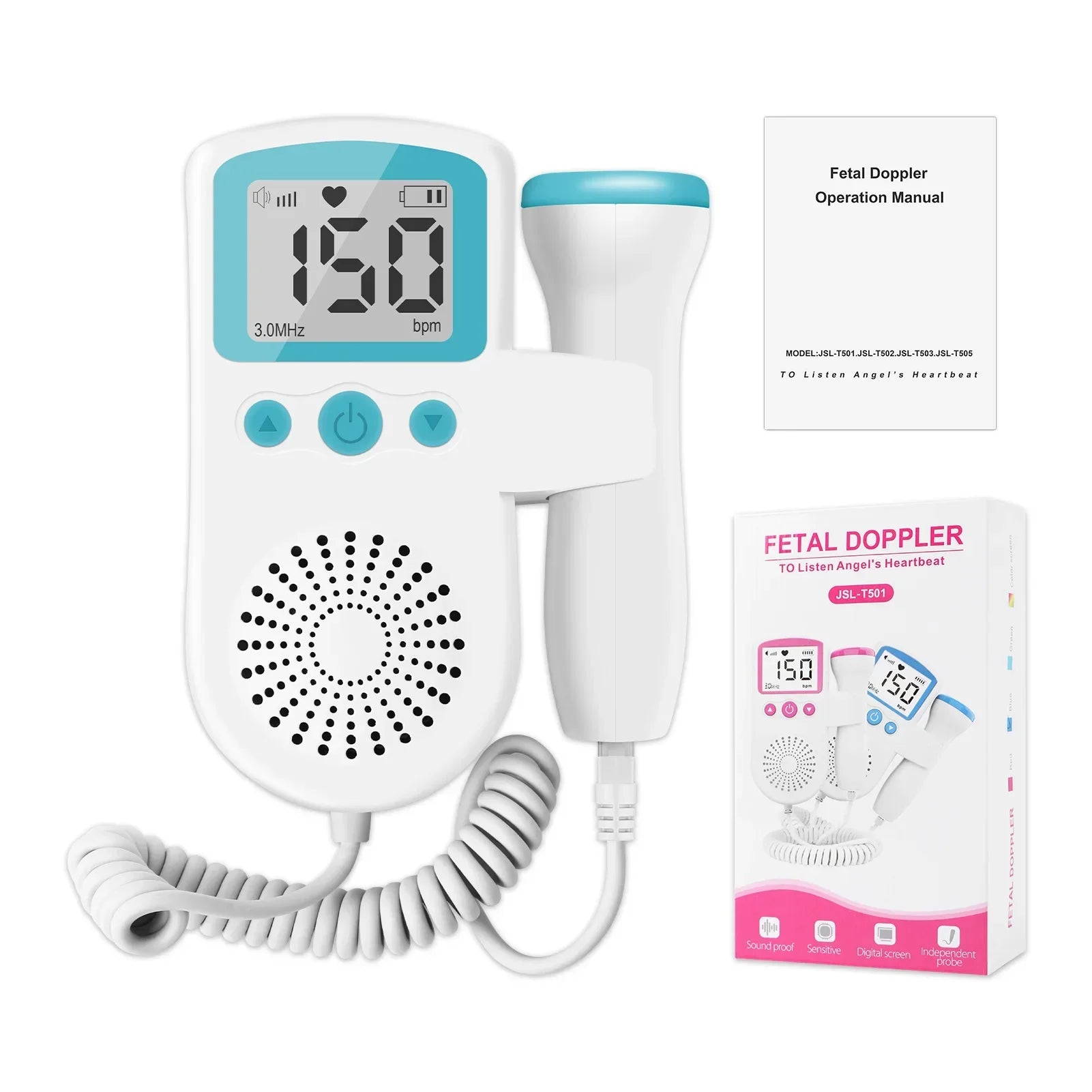 Détecteur de Rythme Cardiaque Fœtal JBMBHC – Doppler Ultrasonique Portable pour Grossesse Ma boutique