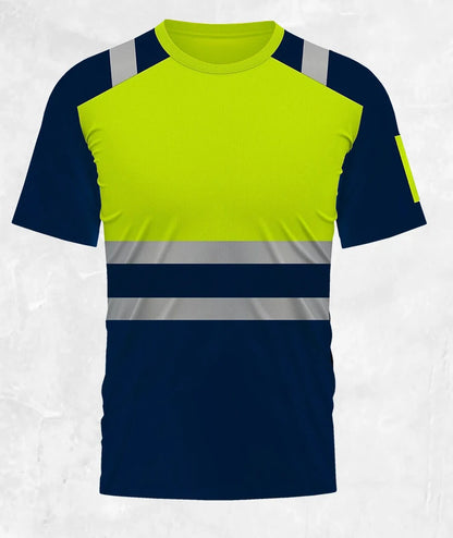 T-shirt de Sécurité Haute Visibilité – Été Respirant & Séchage Rapide Manches Courtes | Tissu Réfléchissant | Polyester Léger | Tailles L à XXXL - BLACKBEARD OUTDOOR INDUSTRIES