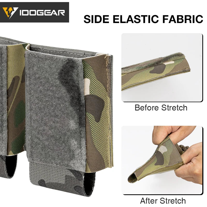 Poche à Chargeurs Tactique 5.56 Triple IDOGEAR – Modèle DOPE avec Fixation Élastique Hook & Loop - Référence 3598 - BLACKBEARD OUTDOOR INDUSTRIES