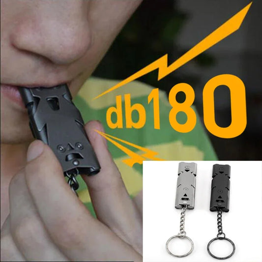 Sifflet de Survie Double Tube – 180 dB – Alliage d’Aluminium – Compact et Ultra Puissant - BLACKBEARD OUTDOOR INDUSTRIES