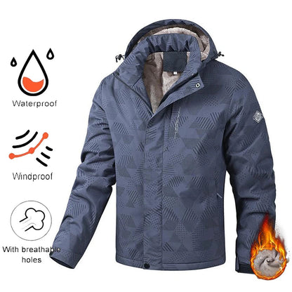 Veste d’Hiver Homme – Imperméable et Coupe-vent, avec Capuche Détachable, Doublure en Laine, Idéale pour Randonnée, Travail... BLACKBEARD OUTDOOR INDUSTRIES