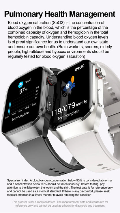 Montre Connectée Homme 2025 – Suivi Santé Avancé ECG+PPG – Surveillance Acide Urique & Lipides – Appels Bluetooth – Écran 2.04” AMOLED – Pour Android & iOS - BLACKBEARD OUTDOOR INDUSTRIES