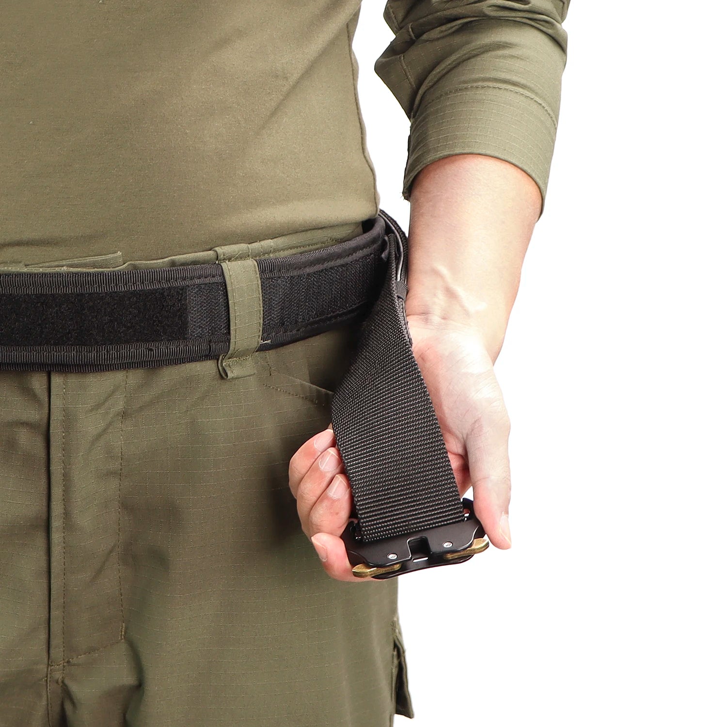Ceinturon Tactique LOOP – Nylon Haute Qualité avec Boucle Métal, Multicam, Noir, Kaki Ma boutique