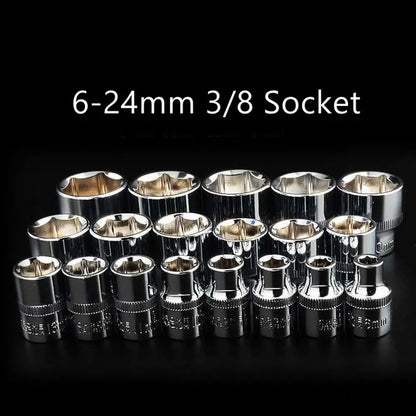 Douille Carrée 6–24 mm — Embout 3/8" pour Clé à Cliquet ou Clé à Chocs - BLACKBEARD OUTDOOR INDUSTRIES