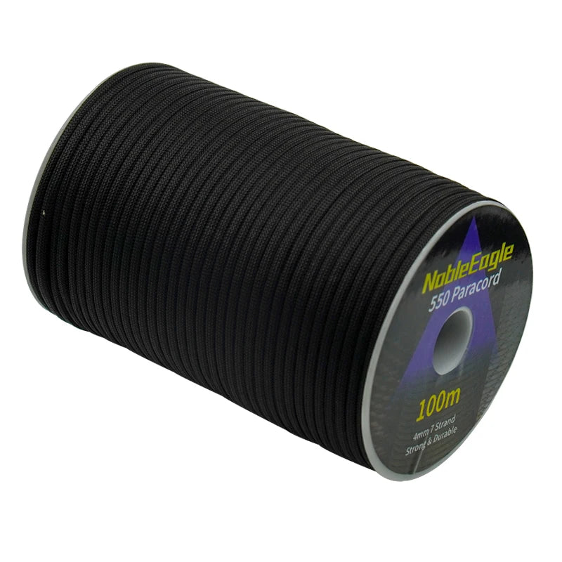 Corde Paracorde Militaire 550 – 100M / 50M / 31M – 7 Brins – 4 mm – Corde de Parachute pour Extérieur, Survie, Bricolage, Camping, Bracelet, Ligne de Tente - BLACKBEARD OUTDOOR INDUSTRIES