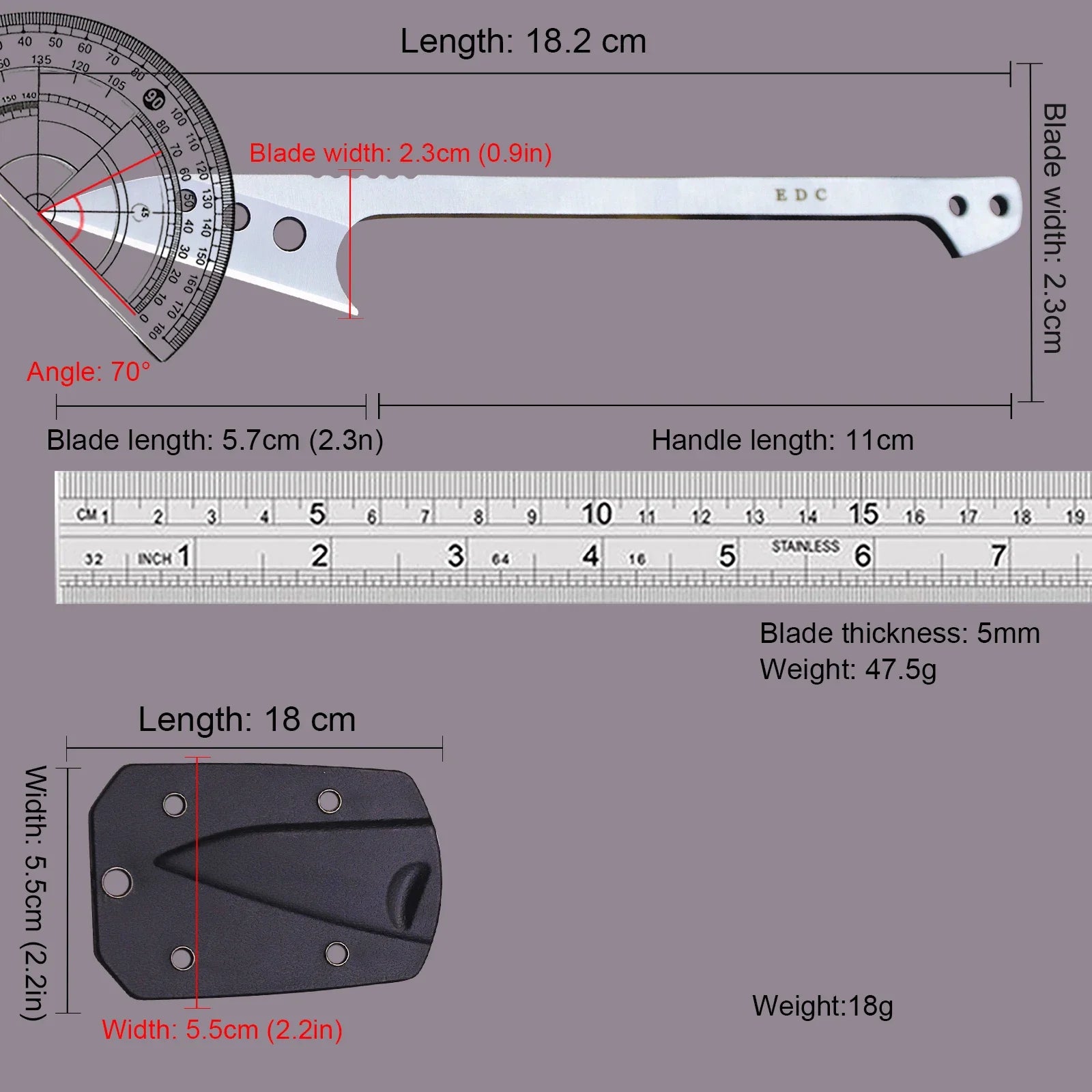 Couteau de Poche 2024 – Couteau de Chasse, Couteau de Pêche en Acier Inoxydable 440C, Lame Monobloc + Étui K, Outil EDC pour Camping et Activités de Plein Air - BLACKBEARD OUTDOOR INDUSTRIES