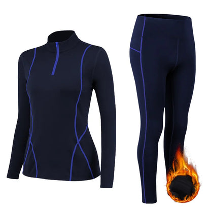 Ensemble de Sous-Vêtements Thermiques Femme en Velours – Vêtement Thermo pour l'Hiver, Ensemble 2 Pièces Longs Jambes et Lingerie - BLACKBEARD OUTDOOR INDUSTRIES
