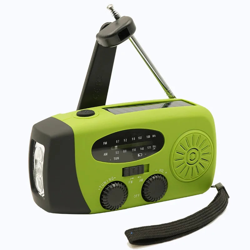 Radio Portable d'Urgence Rechargeable 2000mAh – Radio Solair, Manivelle et USB avec Flashlight, Radio AM/FM/SW, Radio Météo pour Survie, Batterie Rechargeable et Chargeur de Secours - BLACKBEARD OUTDOOR INDUSTRIES