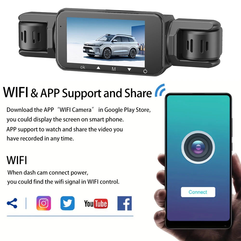 📷 Caméra Voiture 4 Canaux 1080P – GMAIPOP DVR avec Vision Nocturne, WiFi & Enregistrement 360° Ma boutique