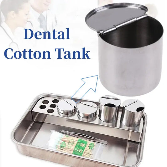 1 pc Boîte à Coton Dentaire Semi-ouverte – Récipient en Acier Inoxydable pour Boules de Coton, Alcool et Gaze Ma boutique