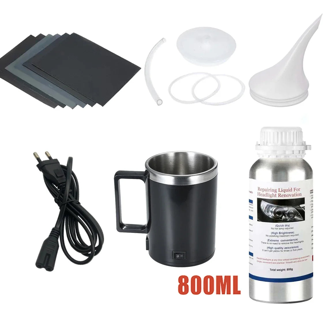 Kit de Polissage pour Phares de Voiture 800ML – Rénovation & Réparation de Phare Auto - BLACKBEARD OUTDOOR INDUSTRIES