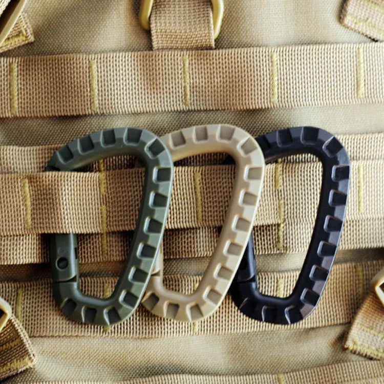 5 Pièces – Mousquetons Tactiques en Plastique 3,5" avec Clip Molle, Forme D, Fermeture à Ressort, Porte-Clés ITW, Outils EDC pour Camping, Randonnée et Activités de Plein Air - BLACKBEARD OUTDOOR INDUSTRIES