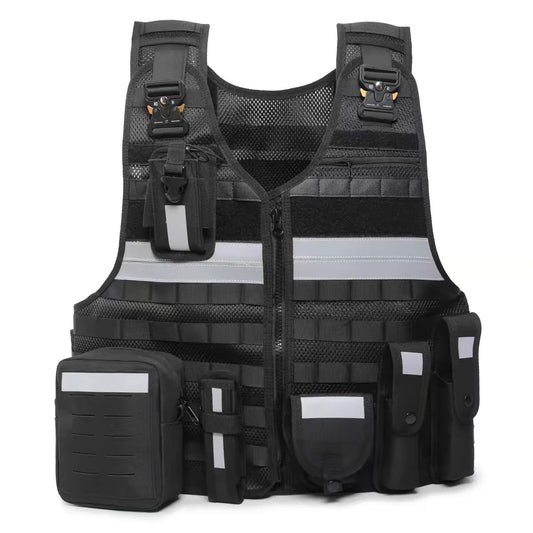 Gilet Tactique Multifonctionnel Noir - Gilet Protecteur Outdoor avec Intérieur Jaune Respirant, Confortable, Réfléchissant et Détachable BLACKBEARD OUTDOOR INDUSTRIES