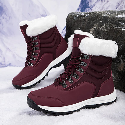 Bottes de Neige Femme Hiver 2024 – Sneakers Chaudes à Fourrure, Semelle Épaisse, Imperméables – Bottines Mi-mollet Outdoor - BLACKBEARD OUTDOOR INDUSTRIES