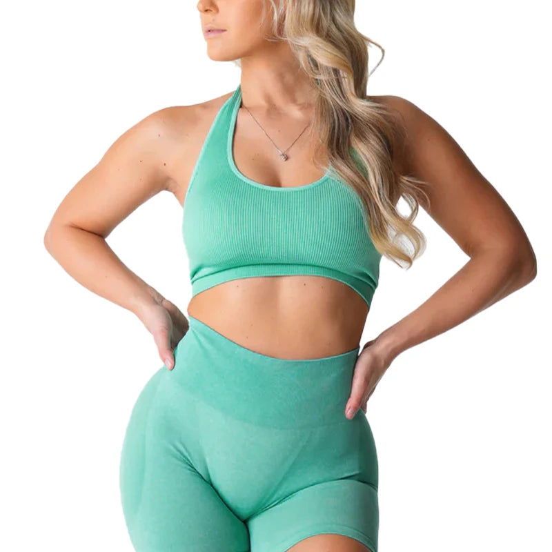 Soutien-Gorge Sans Couture à Col Halter "Limitless" - Spandex Élastique et Respirant pour Femmes, Confort et Maintien, Idéal pour le Fitness et le Yoga - BLACKBEARD OUTDOOR INDUSTRIES