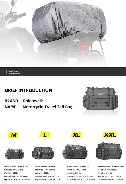 sacoche de voyage pour moto Rhinowalk 19L / 80L Ma boutique