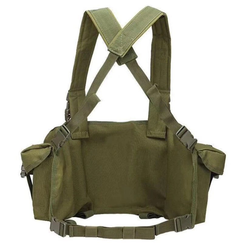 Chest rig Tactique Molle Body Armor – Camouflage Woodland, Porte-Chargeurs et Accessoires de Combat pour Airsoft et Chasse BLACKBEARD OUTDOOR INDUSTRIES